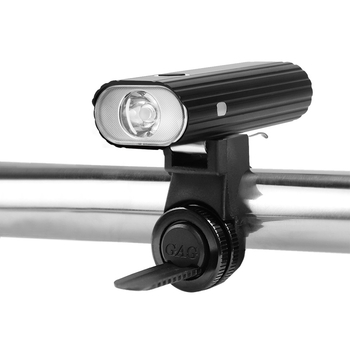 Priekinis dviračio žibintas — aliuminio lydinys, USB įkrovimas, IPX5 atsparumas vandeniui, penki šviesos režimai