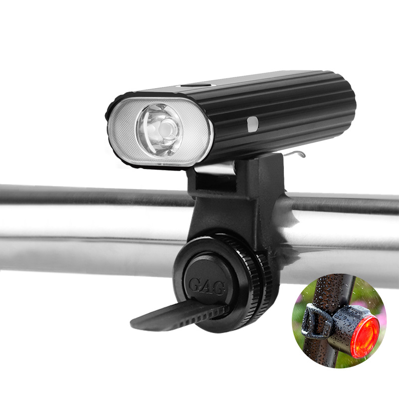 Priekinis dviračio žibintas — aliuminio lydinys, USB įkrovimas, IPX5 atsparumas vandeniui, penki šviesos režimai