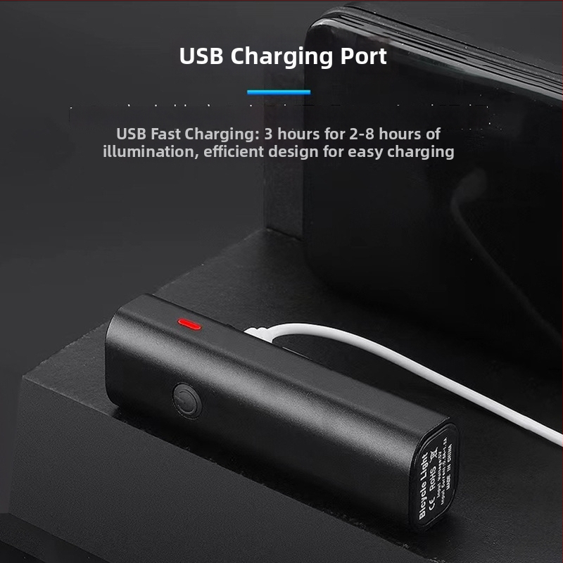 Aliuminio lydinio dvira priekinis žibintas, įkraunamas, avarinio ryškumo, atsparus vandeniui, tinkamas kalnų ir greitkelių dviračiams