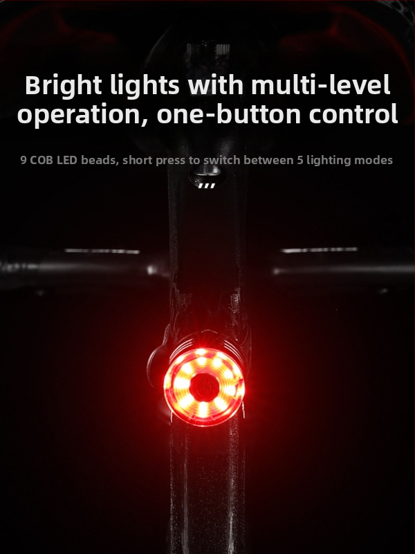 Dviračio užpakalinis žibintas su ilga baterijos veikimo trukme naktiniam važiavimui – aukštas ryškumas, tinka kalnų dviračiams ir miesto dviračiams, įspėjimo signalas