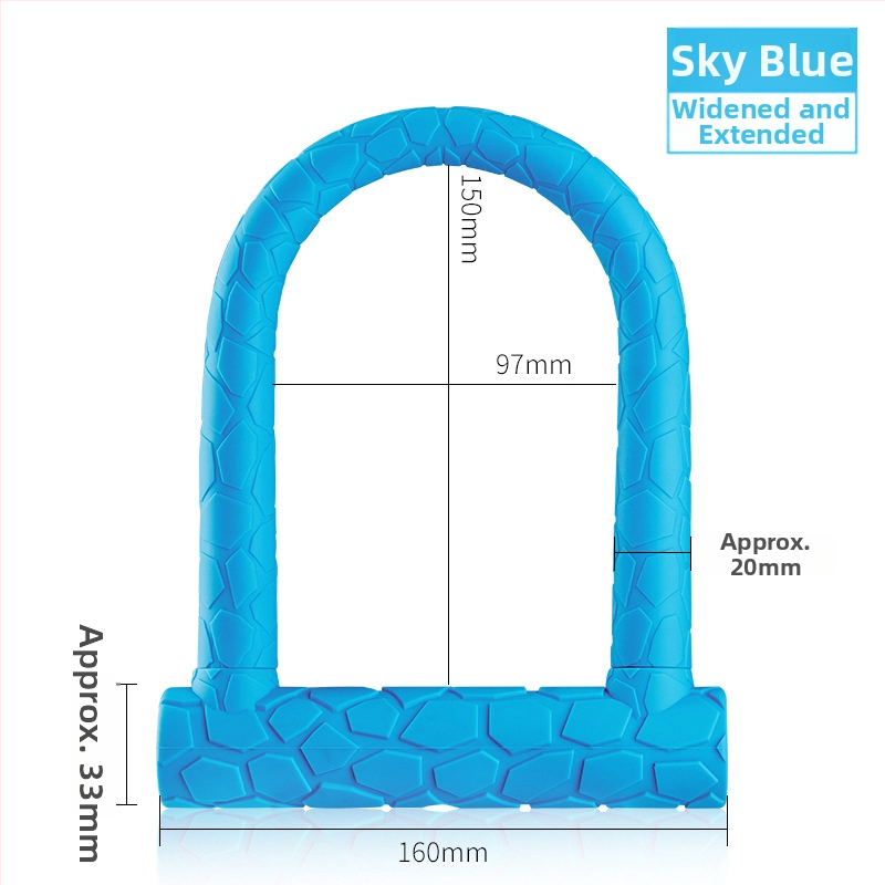 Silikoninis U-formos užraktas elektromobiliams, dviračiams ir motociklams – Modelis 601, Svoris: 900 g, Stilius: Lengvas Luksas