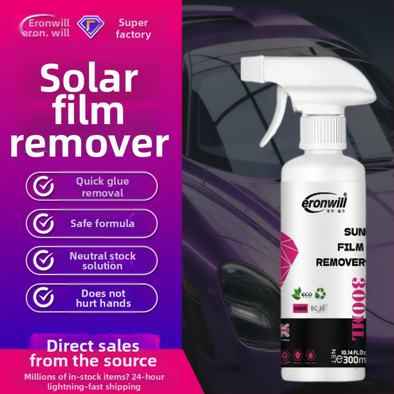 Päikesefilmi liimi eemaldaja – Ellen will; tüüp: päikesefilmi liimi eemaldaja; peamised koostisosad: tensiidid; pH: neutraalne; kõlblikkusaeg: kolm aastat