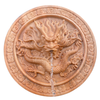 Kivist nikerdatud loomakujuline purskkaevu seina-dekoratsioon; draakon vee purskamine, reljeefgraveerimine; päritolu: Hebei Baoding Quyang; kohandamine saadaval