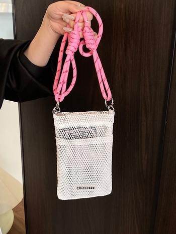 Naiste telefonikott, linnaline lihtsuse stiil, vertikaalne ruutkujuline kuju, avatud tasku, mobiiltelefon tasku, suvi 2025