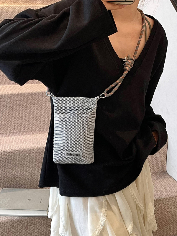 Naiste telefonikott, linnaline lihtsuse stiil, vertikaalne ruutkujuline kuju, avatud tasku, mobiiltelefon tasku, suvi 2025