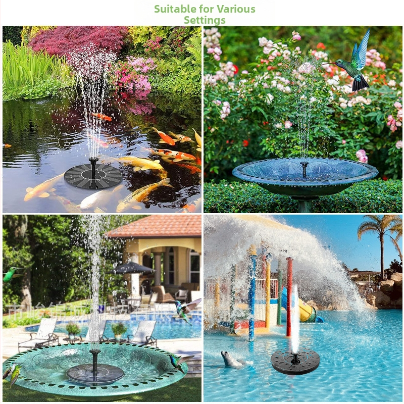 Saulės fontano siurblys kiemo tvenkiniui, apskritas plūduriuojantis gėlių formos dizainas, IP65, 5W, 36V, nuotolinis valdymas