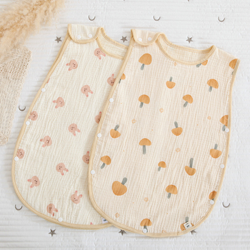 Sac de dormit pentru copii din tif de bumbac, patru straturi, 100% bumbac, greutate sub 1 jin, Brie Time, stil desen animat