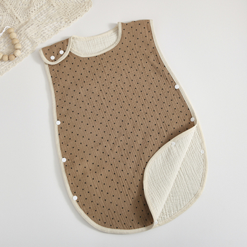 Sac de dormit pentru copii din tif de bumbac, patru straturi, 100% bumbac, greutate sub 1 jin, Brie Time, stil desen animat