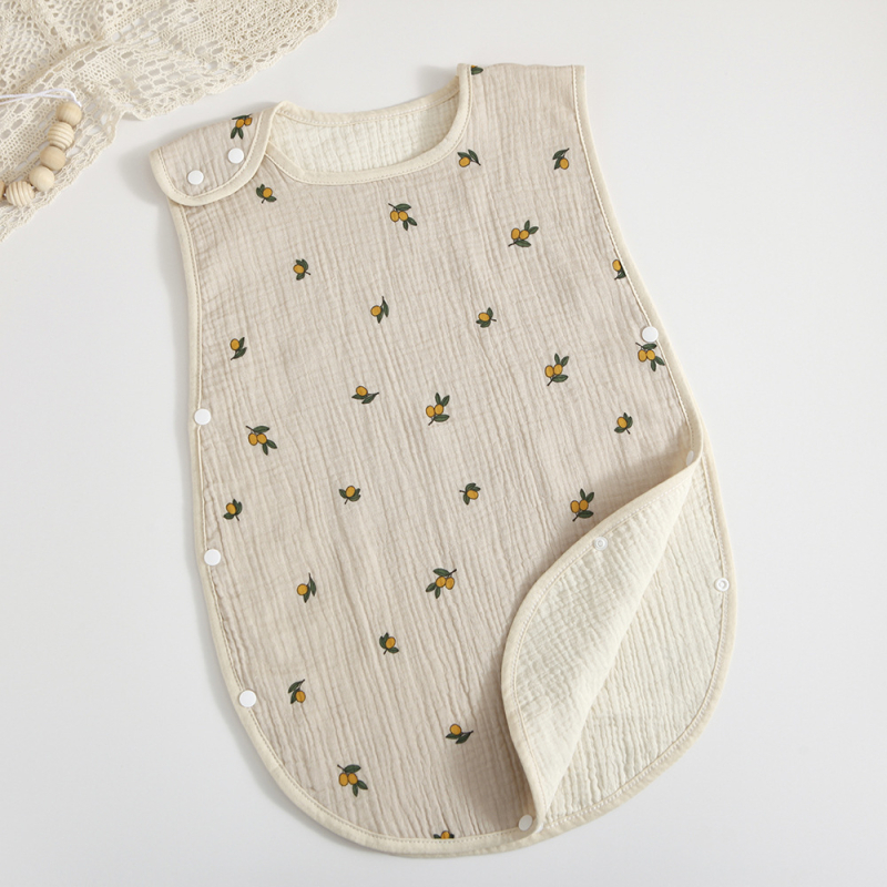 Sac de dormit pentru copii din tif de bumbac, patru straturi, 100% bumbac, greutate sub 1 jin, Brie Time, stil desen animat