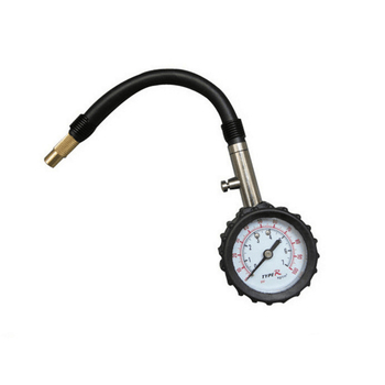 Механичен манометър за автомобилни гуми с дълъг маркуч и дефлация, неръждаема стомана, диапазон 0-500 psi