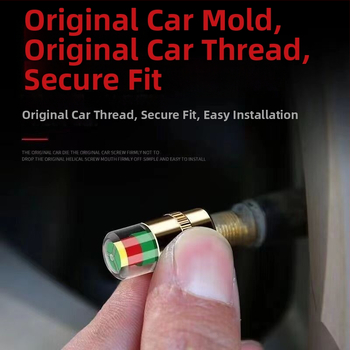 Metallist ventiilkapats rehvi rõhu jälgimiseks, mehhaaniline mõõdik, kompaktne disain, analoogne näidik, standardne täpsus