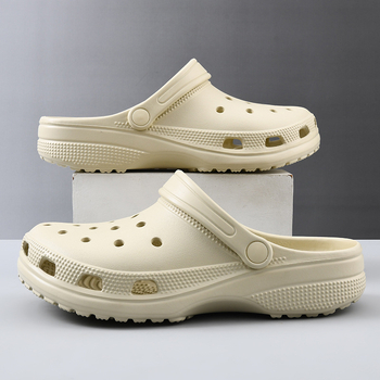 Uniszex Crocs-stílusú lyukas papucs EVA‑val, lélegző, csúszásmentes, 3,5–4,5 cm vastag talpú, injektált formázás