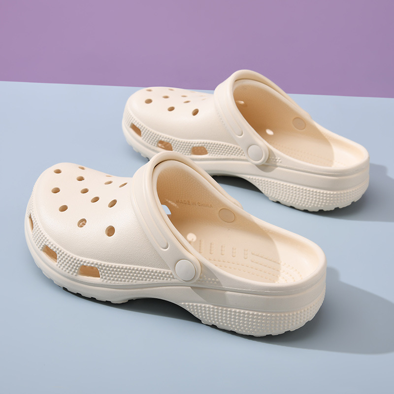 Uniszex Crocs-stílusú lyukas papucs EVA‑val, lélegző, csúszásmentes, 3,5–4,5 cm vastag talpú, injektált formázás