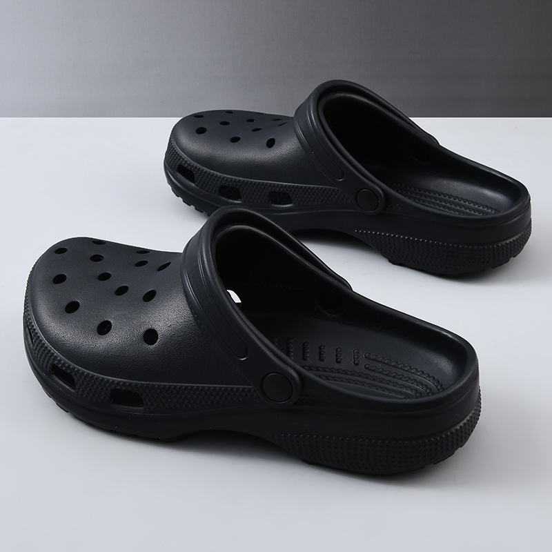 Uniszex Crocs-stílusú lyukas papucs EVA‑val, lélegző, csúszásmentes, 3,5–4,5 cm vastag talpú, injektált formázás