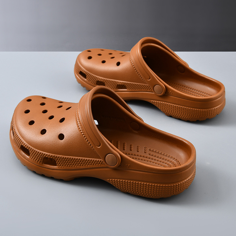 Uniszex Crocs-stílusú lyukas papucs EVA‑val, lélegző, csúszásmentes, 3,5–4,5 cm vastag talpú, injektált formázás