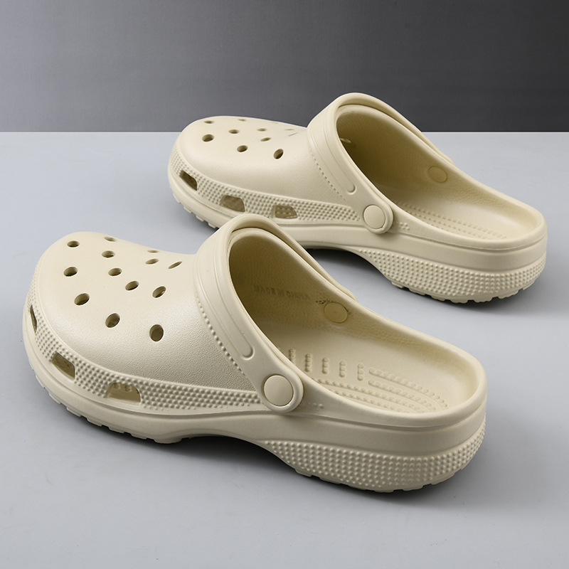 Uniszex Crocs-stílusú lyukas papucs EVA‑val, lélegző, csúszásmentes, 3,5–4,5 cm vastag talpú, injektált formázás
