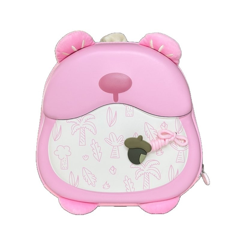 Bērnu mugursoma ar dzīvnieku rakstu – viegla priekš dārziņa un skolas (Materiāls: Oxford audums + EVA; Plecu siksnas: izliektas; Iekšējā odere: poliesters; Piemērots dārziņam un skolai)