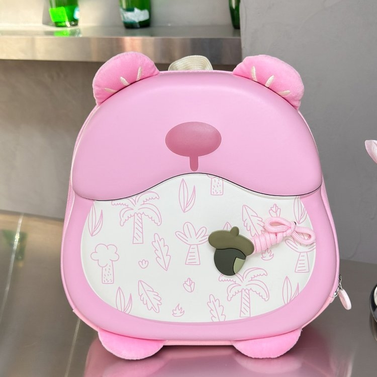 Bērnu mugursoma ar dzīvnieku rakstu – viegla priekš dārziņa un skolas (Materiāls: Oxford audums + EVA; Plecu siksnas: izliektas; Iekšējā odere: poliesters; Piemērots dārziņam un skolai)