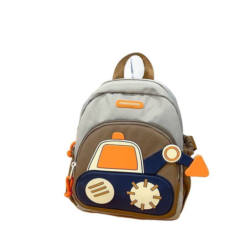 Раница за предучилища и деца - автомобилен принт, лека и водоустойчива, материал: найлон/полиестер, намалява натоварването, модерен стил, за извънкласни занимания