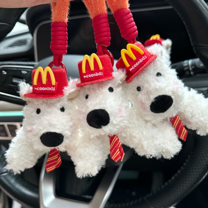 Λούτρινο κρεμαστό αυτοκινήτου με West Highland White Terrier – χαριτωμένο στυλ, διακόσμηση αυτοκινήτου, έτοιμο για δώρο