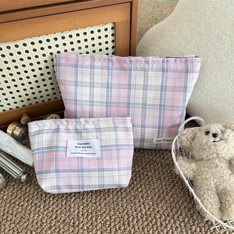 Meigikott ruudulise mustriga, polüestermaterjal, kanvasvooder, tõmblukk, linnaline lihtne stiil