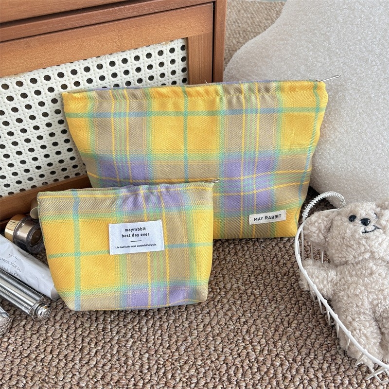 Meigikott ruudulise mustriga, polüestermaterjal, kanvasvooder, tõmblukk, linnaline lihtne stiil