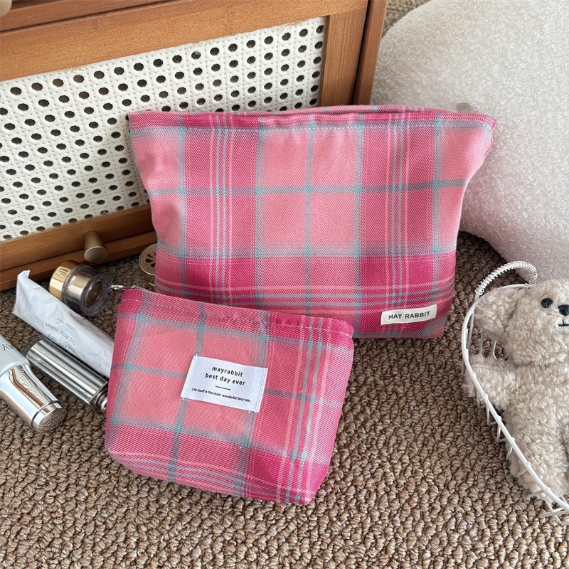 Meigikott ruudulise mustriga, polüestermaterjal, kanvasvooder, tõmblukk, linnaline lihtne stiil