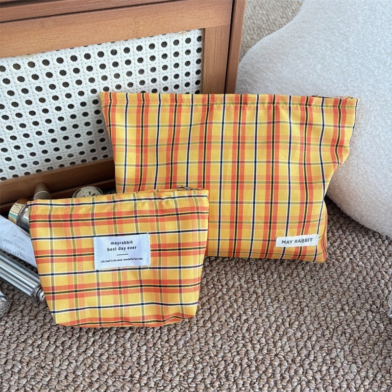 Meigikott ruudulise mustriga, polüestermaterjal, kanvasvooder, tõmblukk, linnaline lihtne stiil