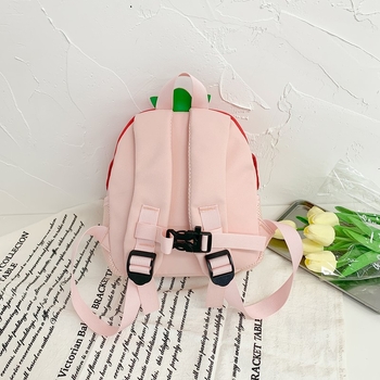 Bērnu mugursoma meitenēm ar augļu rakstu, neilona ārējā daļa, poliestera oderējums, ergonomisks dizains muguras aizsardzībai, pavasaris 2025