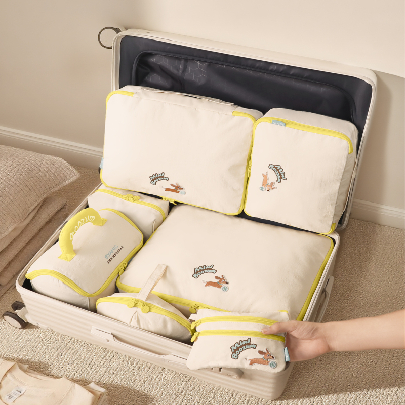 Set de depozitare pentru călătorii, 7 piese, formă cub, 600D Oxford, pliabil