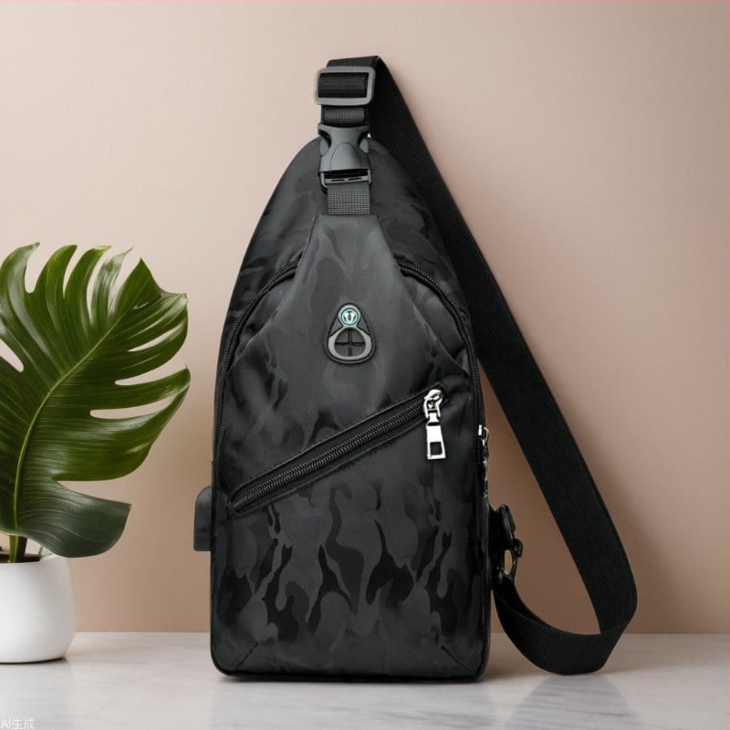 Vyrų krūtinės krepšys, gatvės stilius, poliesteris, vandeniui atspari, kasdieniam naudojimui