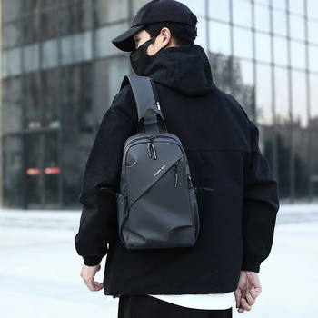 Мъжка Chest Bag, Oxford плат, ултра лек, износоустойчив, еднотонна шарка, подплата полиестер, ежедневна употреба
