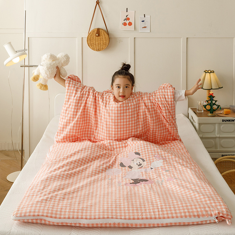 Bērnu guļammaiss ar anti-kick visām sezonām, 100% kokvilna, 0,55–1,0 kg, karikatūras stils, pielāgojama