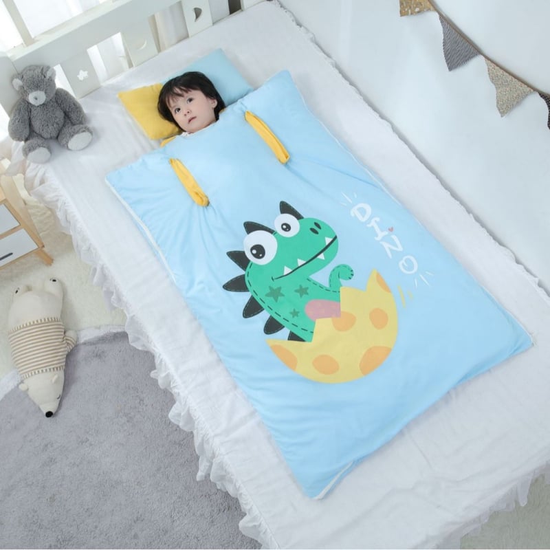 Bērnu guļammaiss ar anti-kick visām sezonām, 100% kokvilna, 0,55–1,0 kg, karikatūras stils, pielāgojama