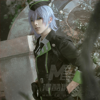 Cosplay wig - trumpi garbanoti plaukai, anime stilius, medžiaga: aukštos temperatūros viela, ženklas Cool