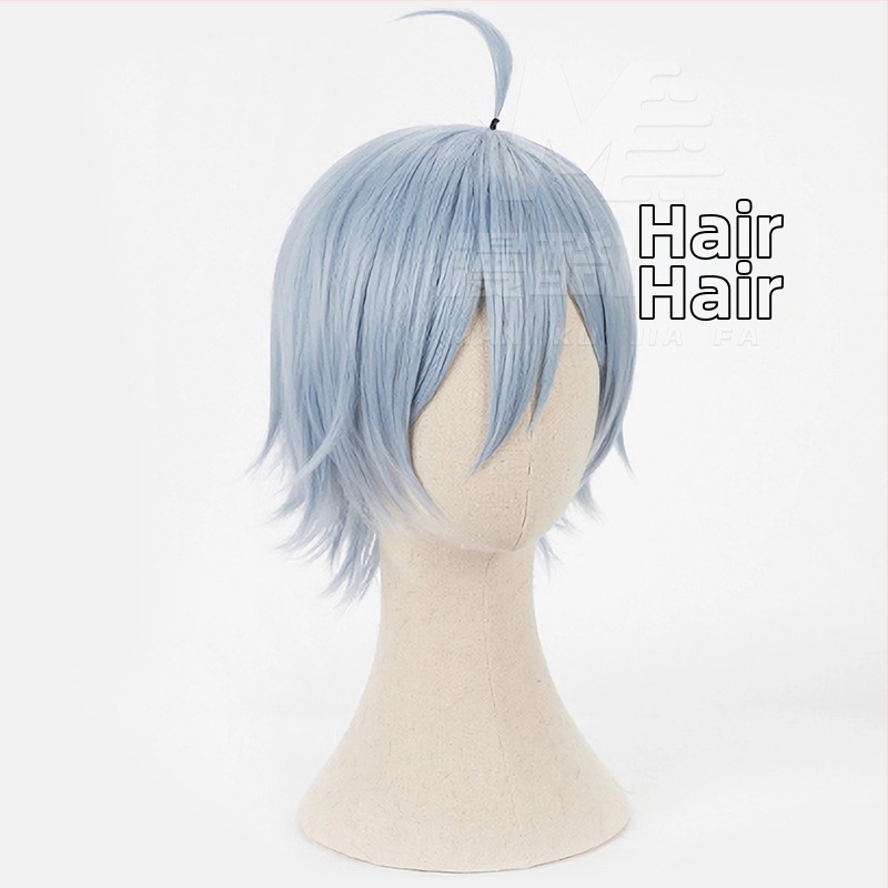 Cosplay wig - trumpi garbanoti plaukai, anime stilius, medžiaga: aukštos temperatūros viela, ženklas Cool