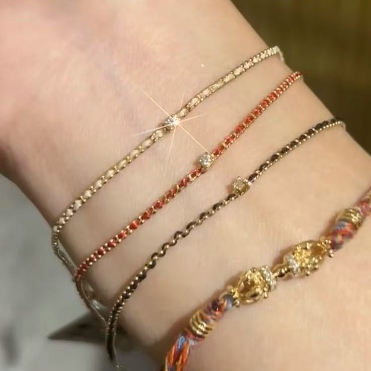 Virvīšu rokassprādze (Kods: Sl126; Stils: vienkāršs, universāls; 2025. gada pavasaris; Elektroplatēšana)