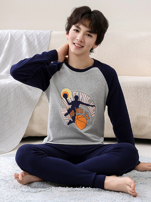 Laste puuvillane termokomplekt — varrukatega top ja pikkade säärtega püksid, 100% puuvill, pehme materjal, sobib alates 8-aastastest, sügis-talve-kevadhooajale