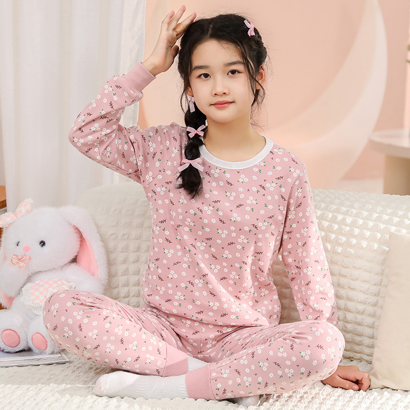 Laste puuvillane termokomplekt — varrukatega top ja pikkade säärtega püksid, 100% puuvill, pehme materjal, sobib alates 8-aastastest, sügis-talve-kevadhooajale