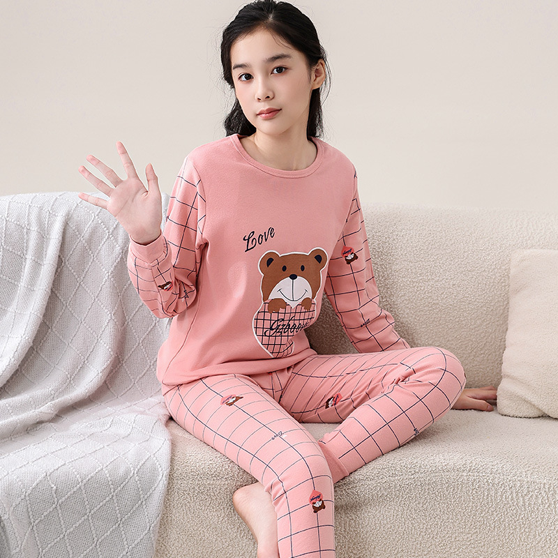 Laste puuvillane termokomplekt — varrukatega top ja pikkade säärtega püksid, 100% puuvill, pehme materjal, sobib alates 8-aastastest, sügis-talve-kevadhooajale