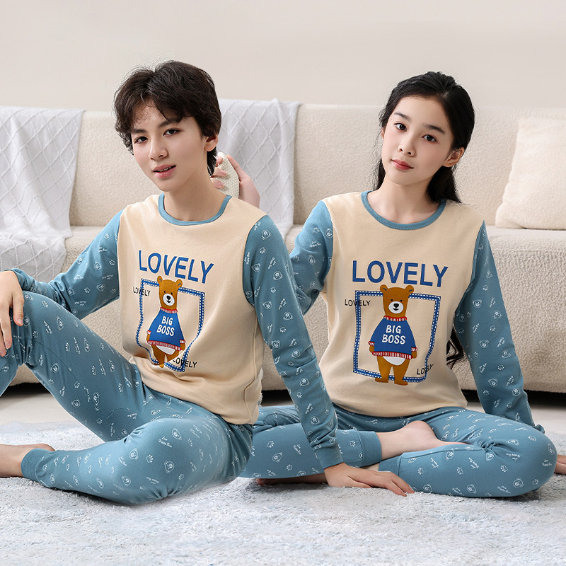 Laste puuvillane termokomplekt — varrukatega top ja pikkade säärtega püksid, 100% puuvill, pehme materjal, sobib alates 8-aastastest, sügis-talve-kevadhooajale