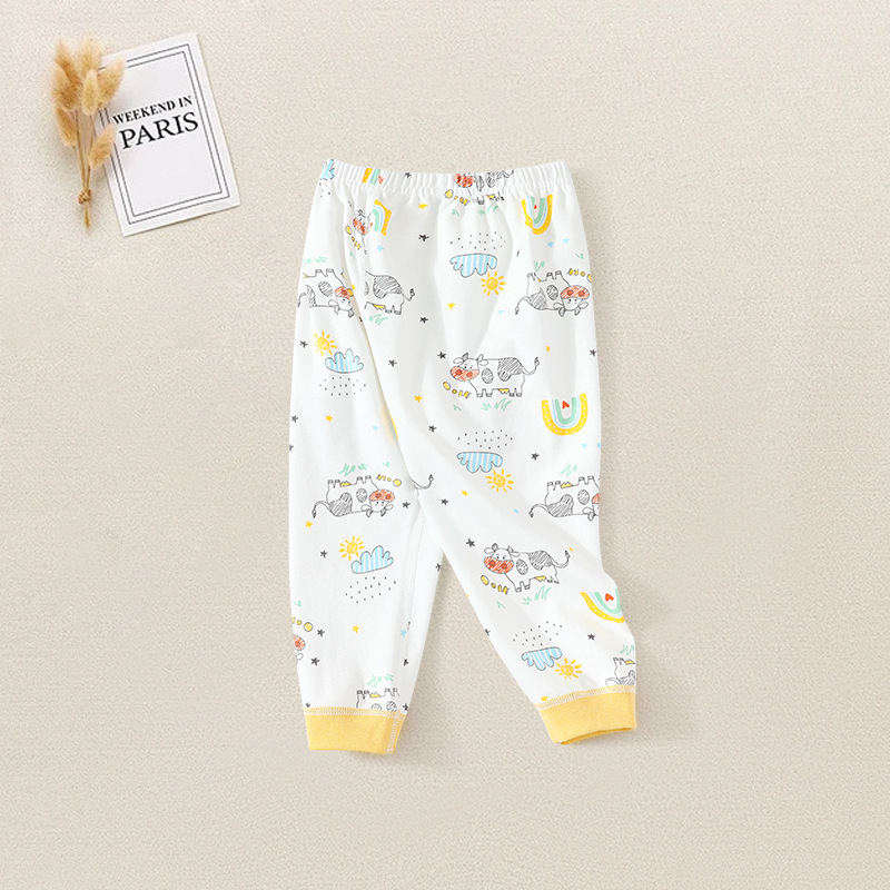Dječji leggingsi od 100% pamuka, Klasa A, mekani unisex dugi hlače za bebe i djecu za proljeće i jesen