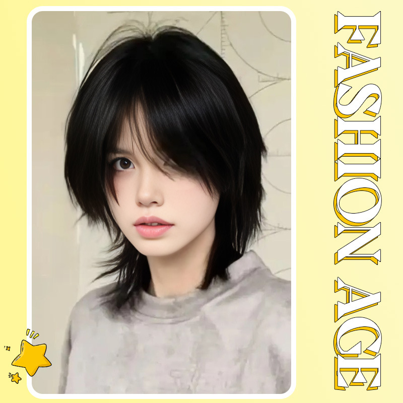 Perucă cosplay pentru bărbați - stil mullet, țesătură, fire rezistente la temperaturi înalte, poate fi vopsită și permată