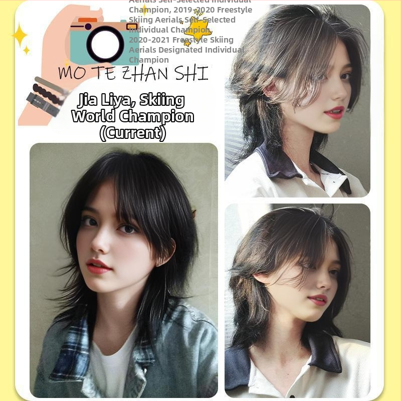 Cosplay plaukų perukas vyrams - mullet stilius, mezgama konstrukcija, aukštos temperatūros pluoštai, dažoma ir permuoti