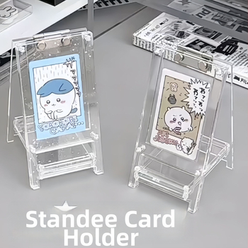 Permatomas akrilo kortelių laikiklis su kortelių skyreliais, stalinis laikiklis, sandėliavimo rėmas – pritaikomas