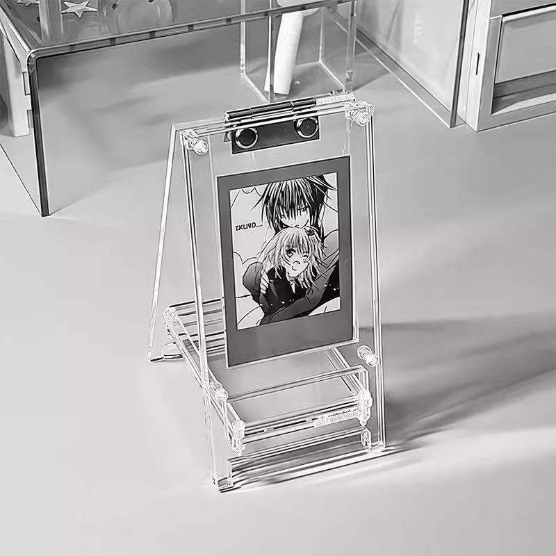 Permatomas akrilo kortelių laikiklis su kortelių skyreliais, stalinis laikiklis, sandėliavimo rėmas – pritaikomas