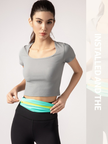 Bėgimo juostos kišenė telefonui – Lycra, užtrauktukas, horizontalaus kvadrato formos, universalus (vyrai ir moterys), gatvės stilius, TPU pamušalas