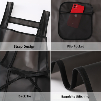 TPU priekšauts bez piedurknēm virtuves un ēdināšanas nolūkiem, mūsdienīgs minimālisma dizains