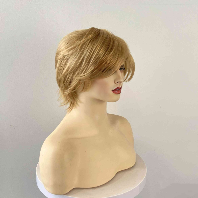 Ανδρική περούκα, κοντές τρίχες, ίνες υψηλής θερμοκρασίας συνθετικής προέλευσης, κατασκευή με μηχανισμό, μοντέλο K75