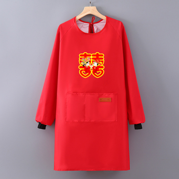 Virtuves priekšauts ar garām piedurknēm, ūdensizturīgs un eļļas noturīgs, poliesters, pieaugušajiem, catering